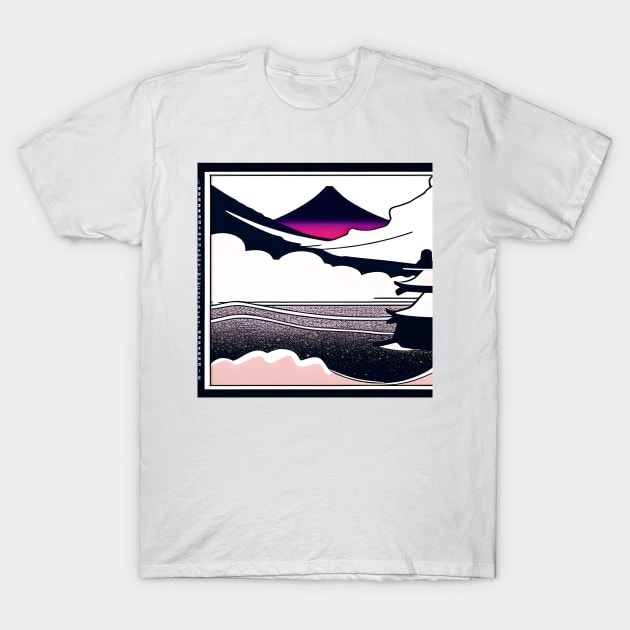 Mount Fuji flooded amidst clouds. T-Shirt by Zenmatics